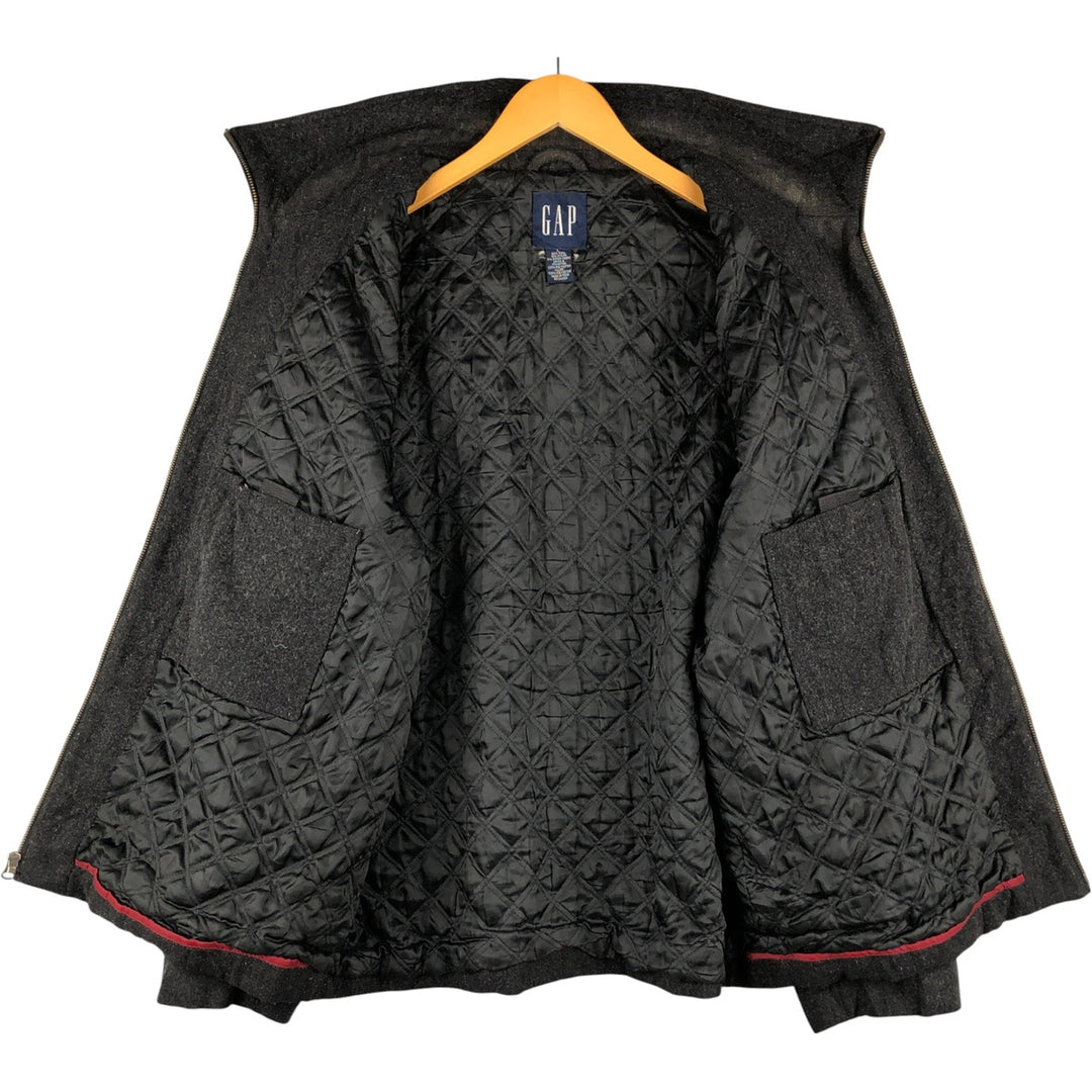 90'S GAP Vintage Padded Wool Half Coat, Men's Size L wool Charcoal Vintage Second Hand