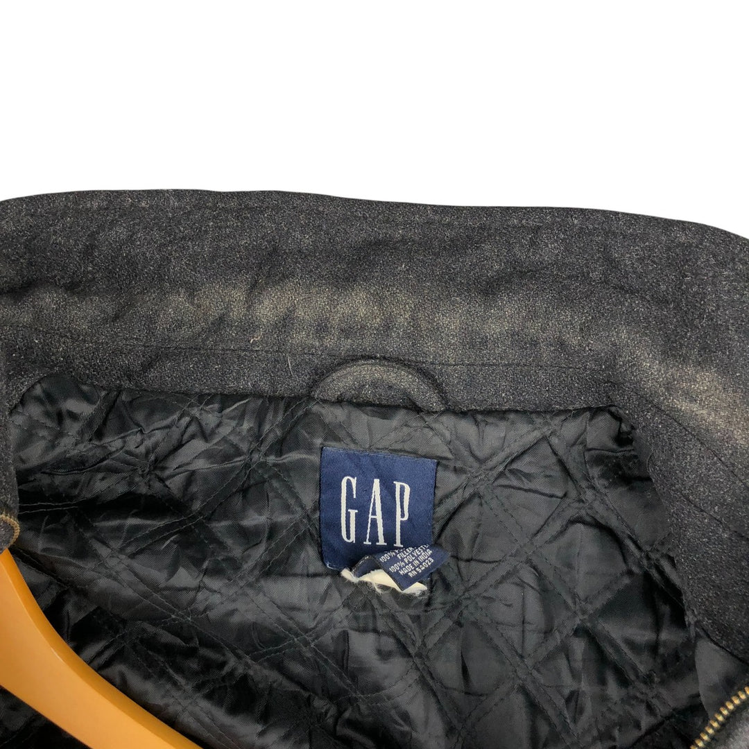 90'S GAP Vintage Padded Wool Half Coat, Men's Size L wool Charcoal Vintage Second Hand