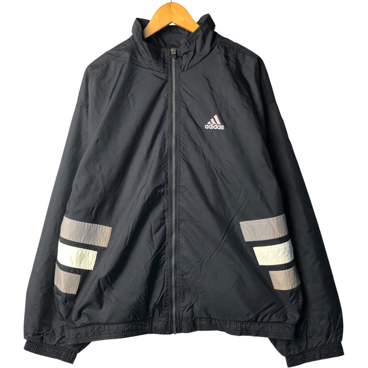 Vintage 80s-90'S Adidas nylon jacket, men's XL size Nylon black type Vintage Second Hand