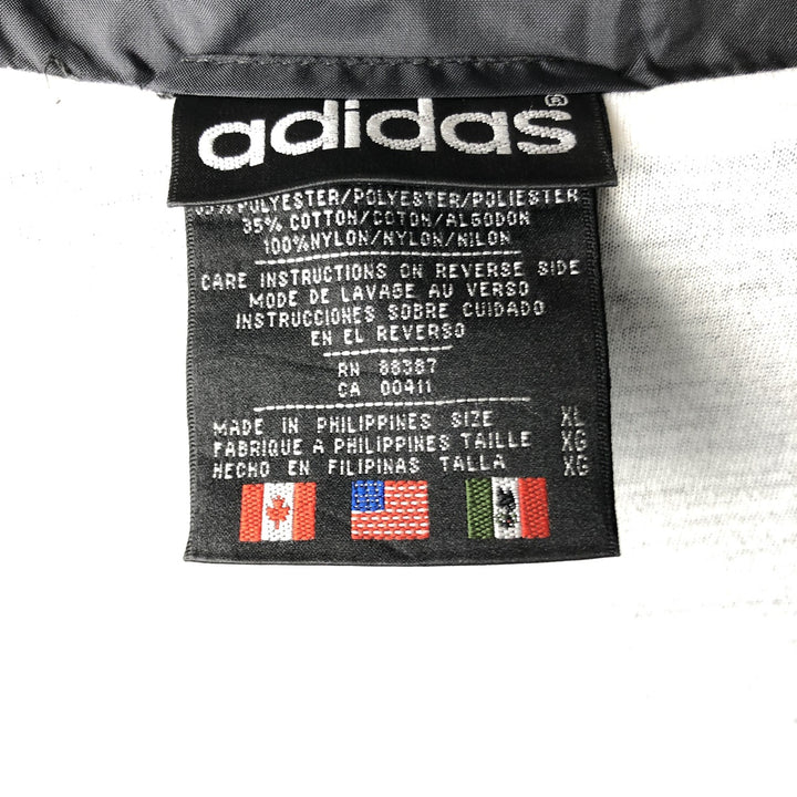 Vintage 80s-90'S Adidas nylon jacket, men's XL size Nylon black type Vintage Second Hand