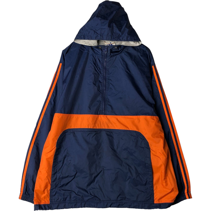 Vintage 90'S Adidas anorak parka, men's size XL Nylon navy blue type Vintage Second Hand