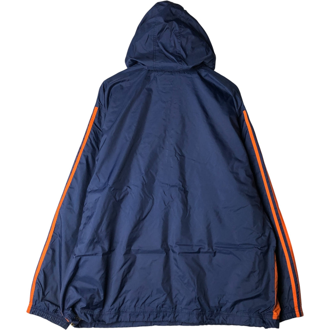 Vintage 90'S Adidas anorak parka, men's size XL Nylon navy blue type Vintage Second Hand