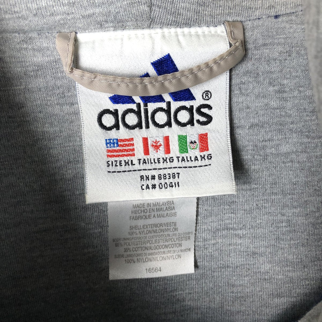 Vintage 90'S Adidas anorak parka, men's size XL Nylon navy blue type Vintage Second Hand