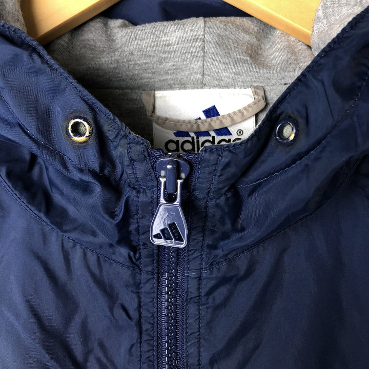 Vintage 90'S Adidas anorak parka, men's size XL Nylon navy blue type Vintage Second Hand