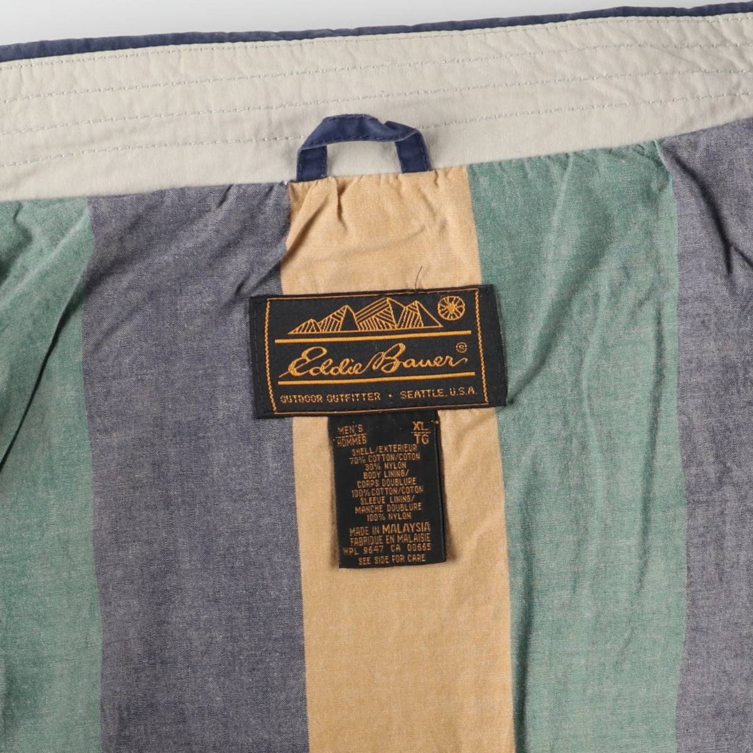 90'S Eddie Bauer Mountain Jacket, Shell Jacket, Men's XL, Vintage cotton navy blue type Vintage Second Hand
