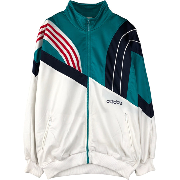 Vintage 80'S adidas track jacket, size M for men polyester white type Vintage Second Hand