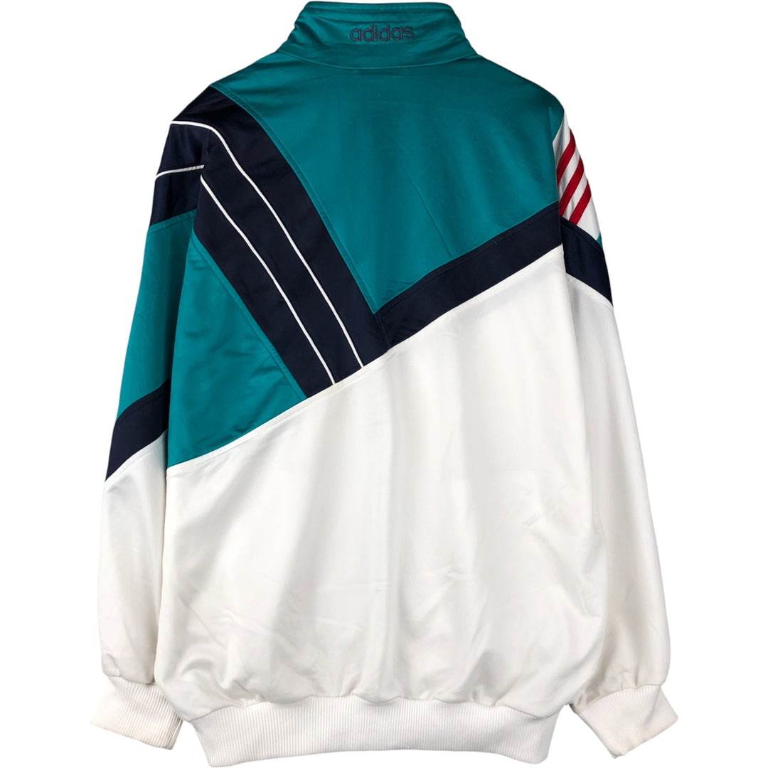 Vintage 80'S adidas track jacket, size M for men polyester white type Vintage Second Hand