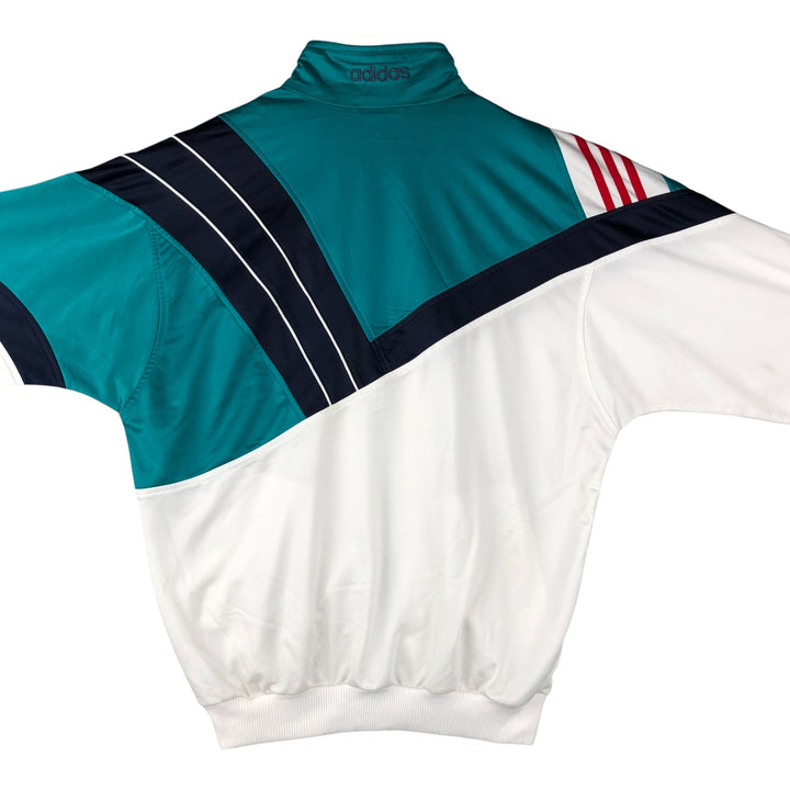 Vintage 80'S adidas track jacket, size M for men polyester white type Vintage Second Hand