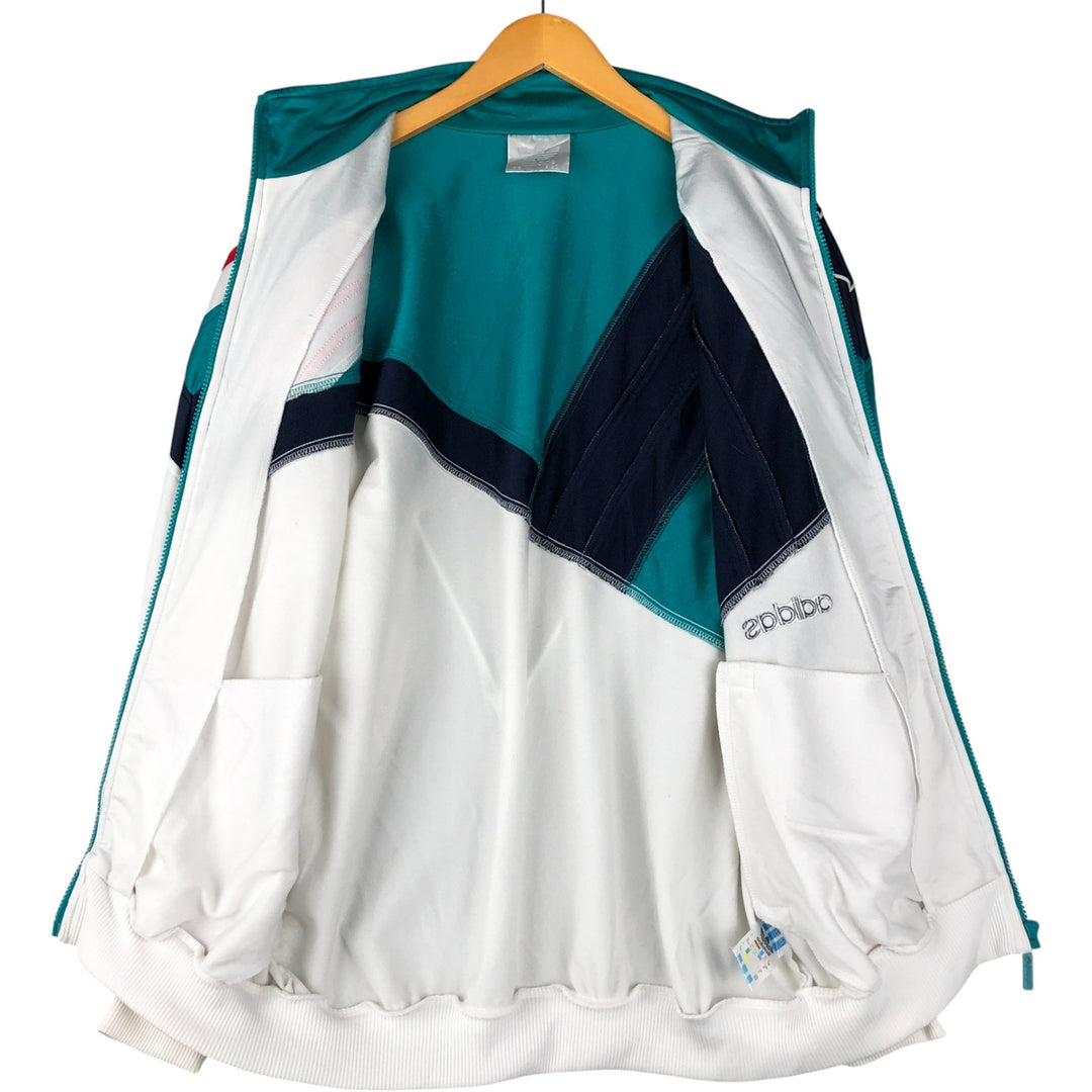 Vintage 80'S adidas track jacket, size M for men polyester white type Vintage Second Hand
