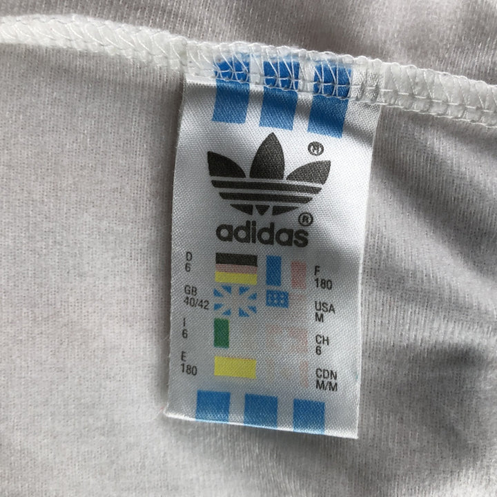 Vintage 80'S adidas track jacket, size M for men polyester white type Vintage Second Hand