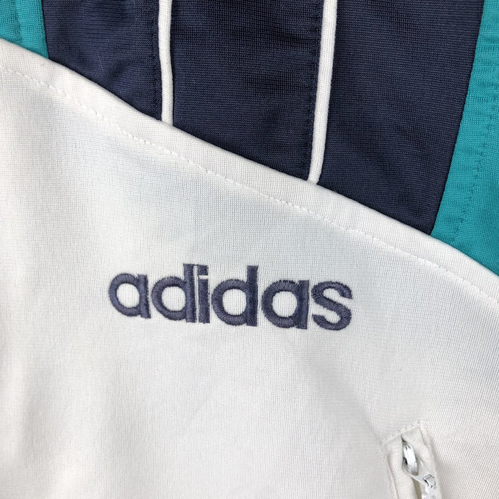 Vintage 80'S adidas track jacket, size M for men polyester white type Vintage Second Hand