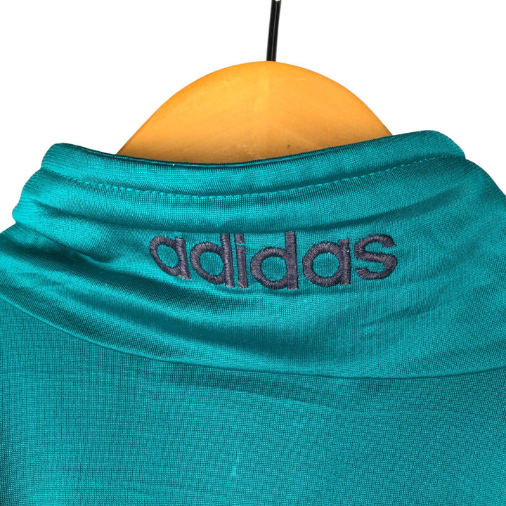 Vintage 80'S adidas track jacket, size M for men polyester white type Vintage Second Hand