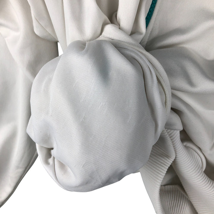 Vintage 80'S adidas track jacket, size M for men polyester white type Vintage Second Hand