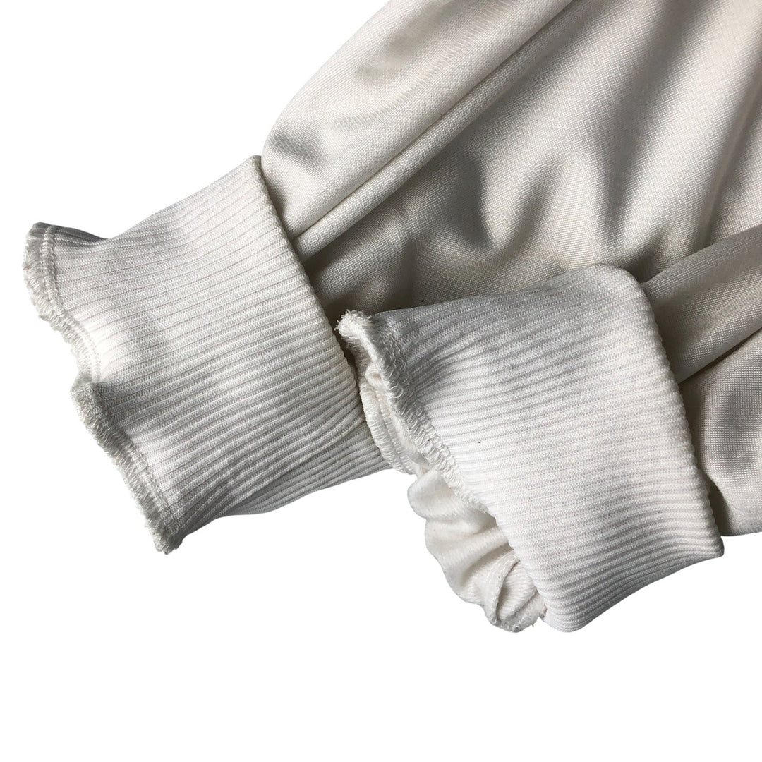 Vintage 80'S adidas track jacket, size M for men polyester white type Vintage Second Hand