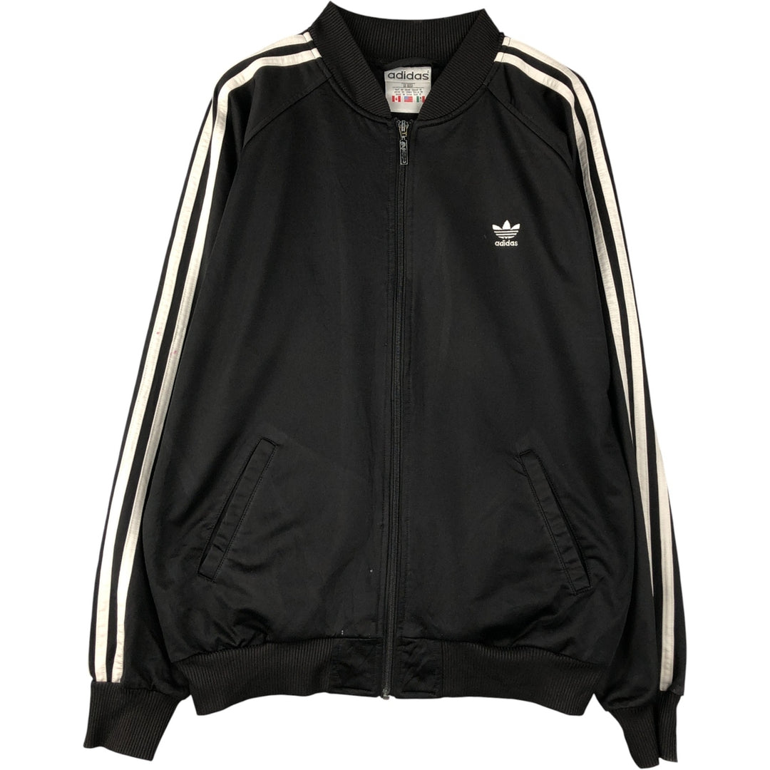 Vintage 80s-90'S adidas track jacket, men's M size polyester black type Vintage Second Hand