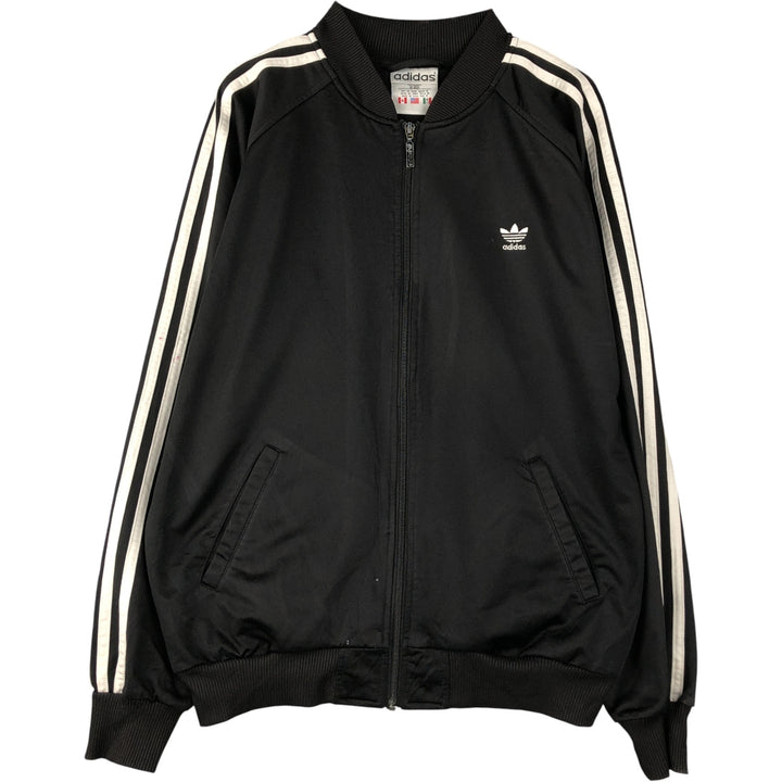 Vintage 80s-90'S adidas track jacket, men's M size polyester black type Vintage Second Hand