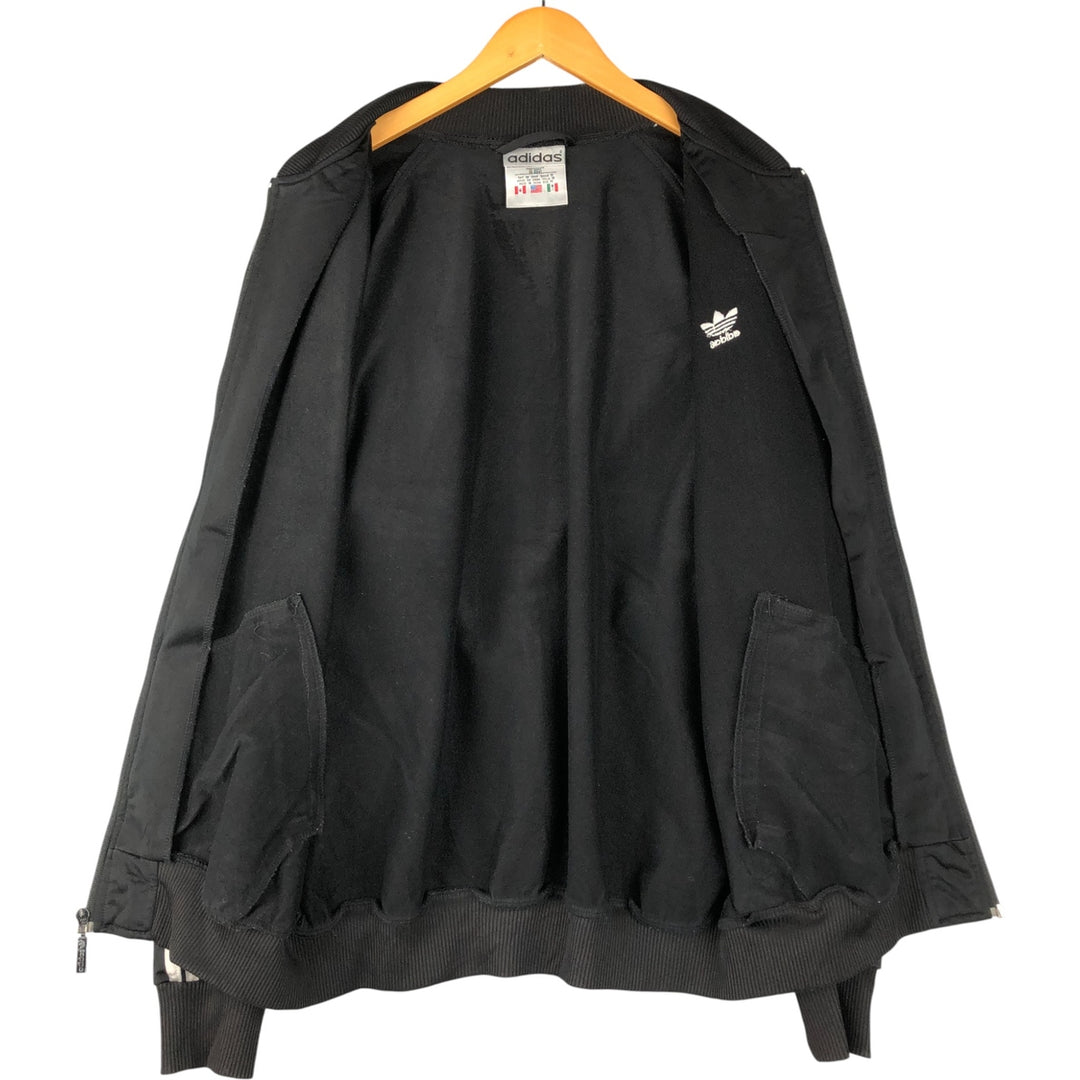 Vintage 80s-90'S adidas track jacket, men's M size polyester black type Vintage Second Hand