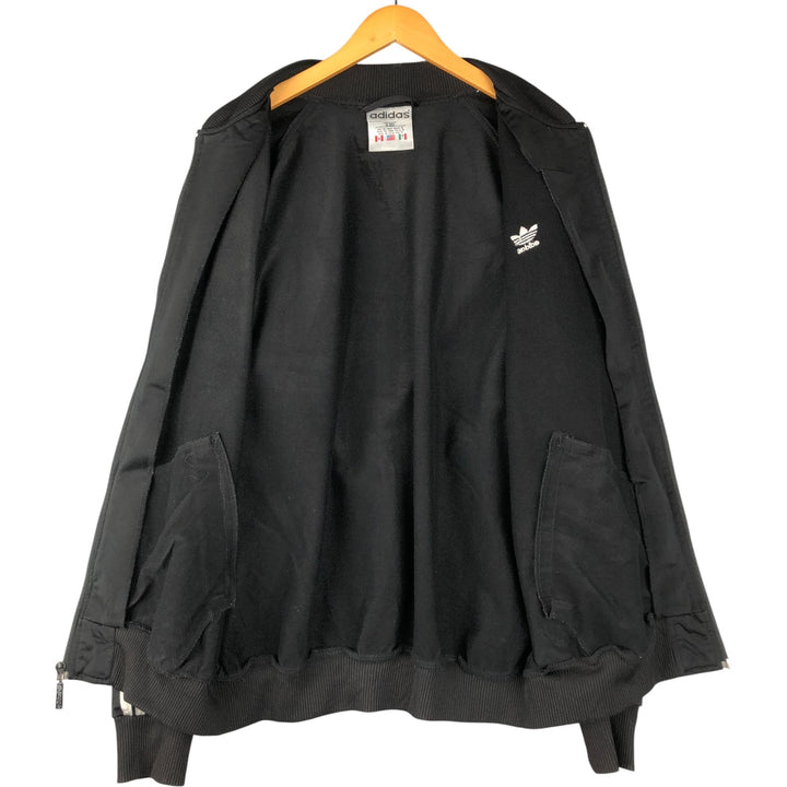 Vintage 80s-90'S adidas track jacket, men's M size polyester black type Vintage Second Hand