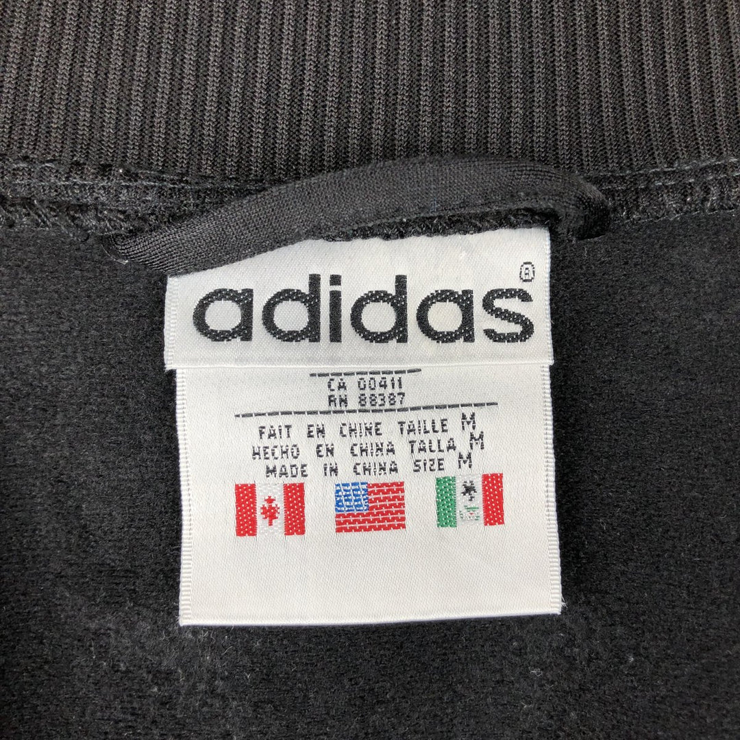 Vintage 80s-90'S adidas track jacket, men's M size polyester black type Vintage Second Hand