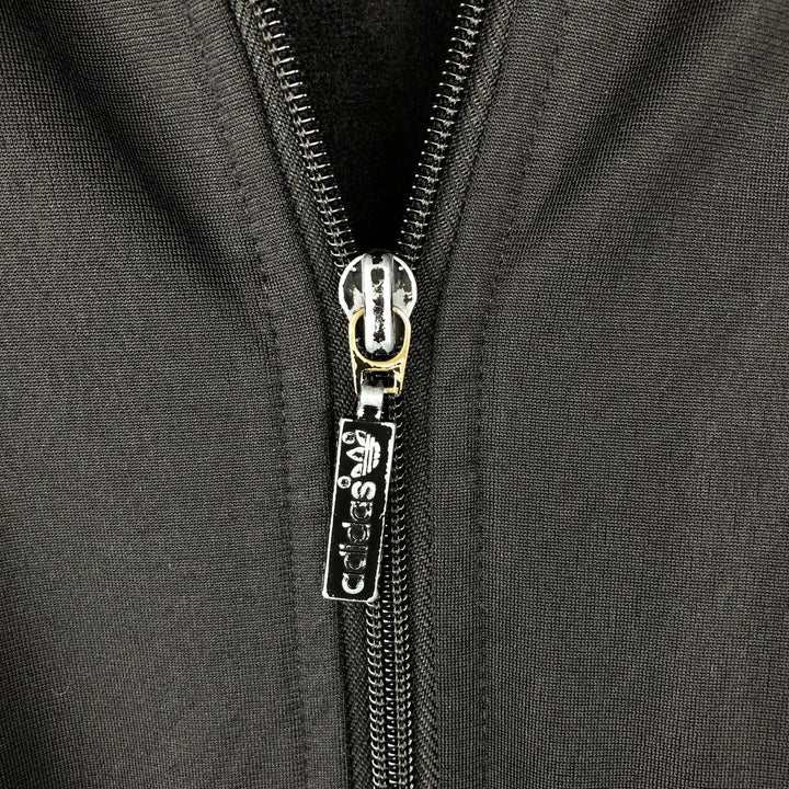 Vintage 80s-90'S adidas track jacket, men's M size polyester black type Vintage Second Hand