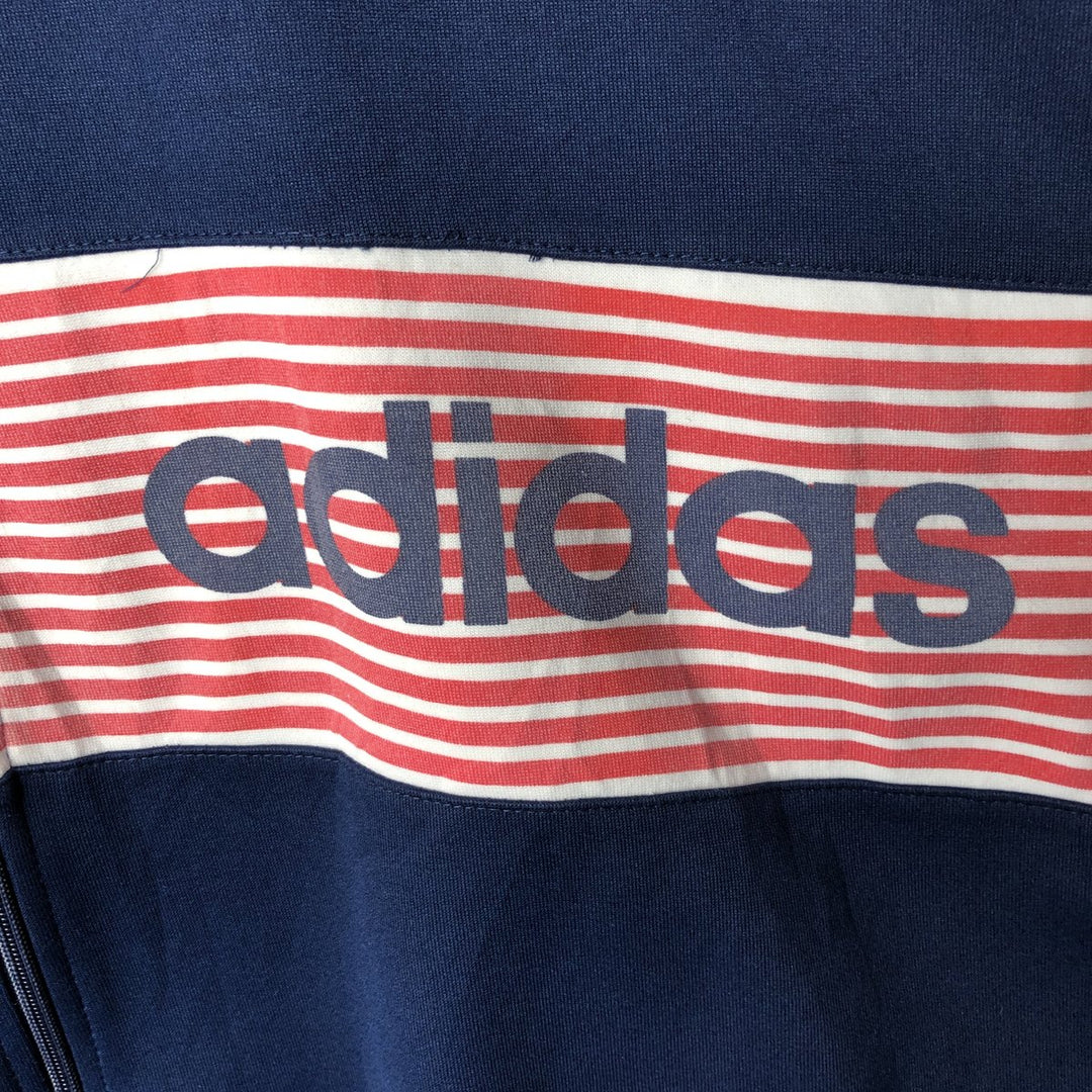 Vintage 80s-90'S Adidas track jacket, men's size XXL polyester navy blue type Vintage Second Hand