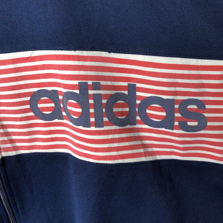 Vintage 80s-90'S Adidas track jacket, men's size XXL polyester navy blue type Vintage Second Hand
