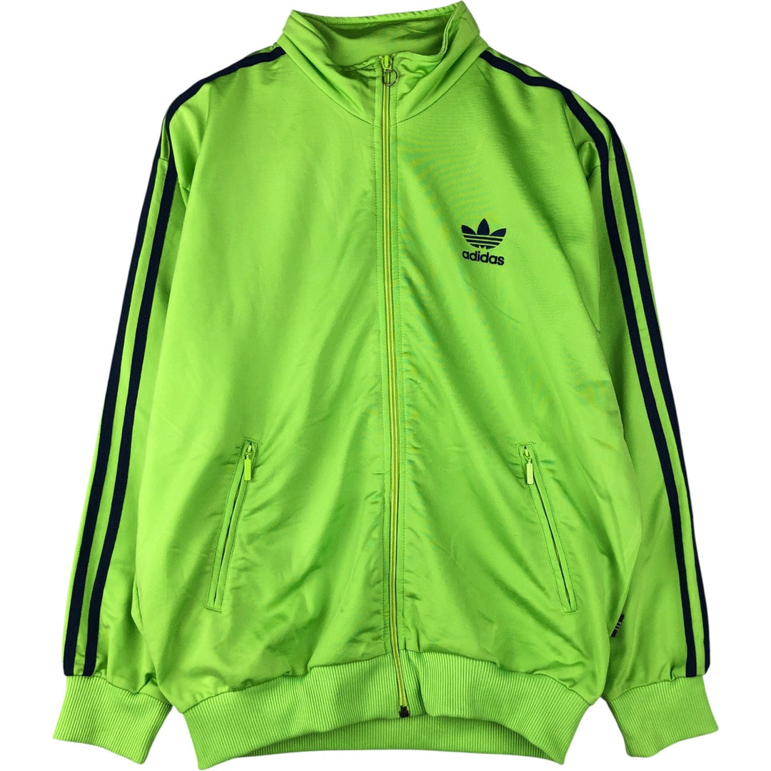 Vintage 1980'S adidas Trefoil logo track jacket, men's size small polyester green type yellow green Vintage Second Hand
