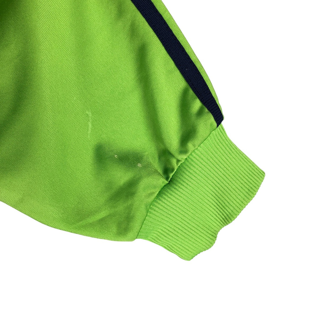 Vintage 1980'S adidas Trefoil logo track jacket, men's size small polyester green type yellow green Vintage Second Hand