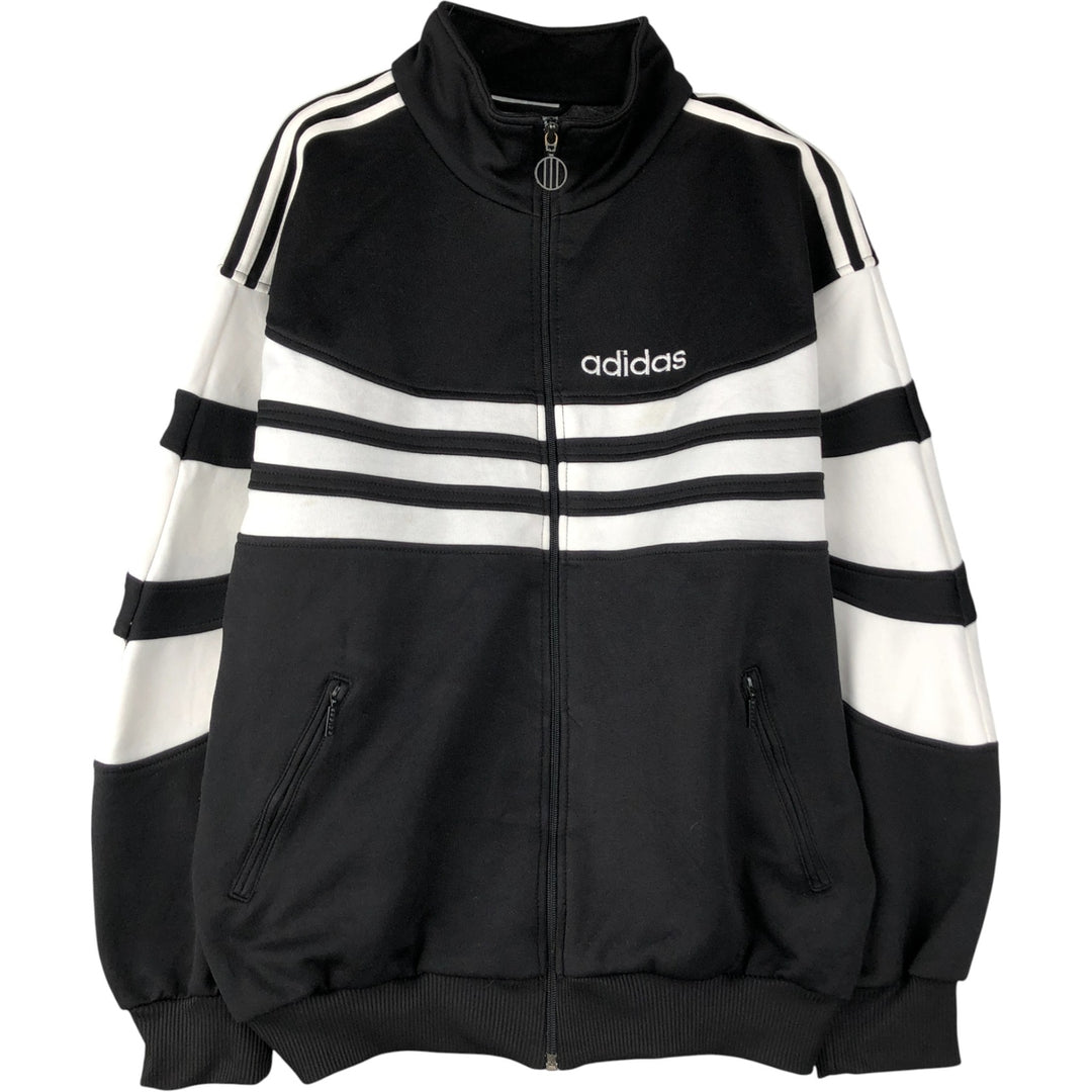 Vintage 80'S adidas track jacket, size M for men polyester black type Vintage Second Hand