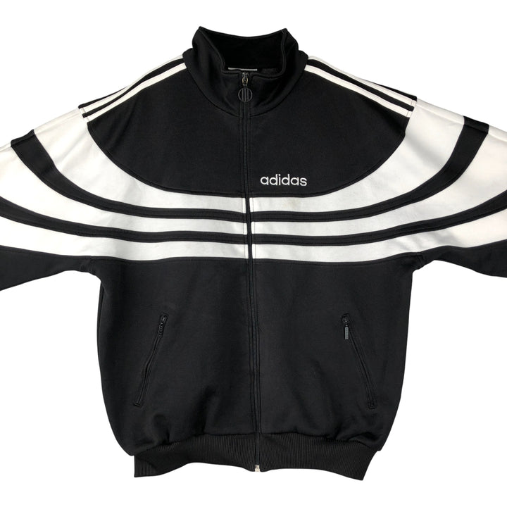 Vintage 80'S adidas track jacket, size M for men polyester black type Vintage Second Hand