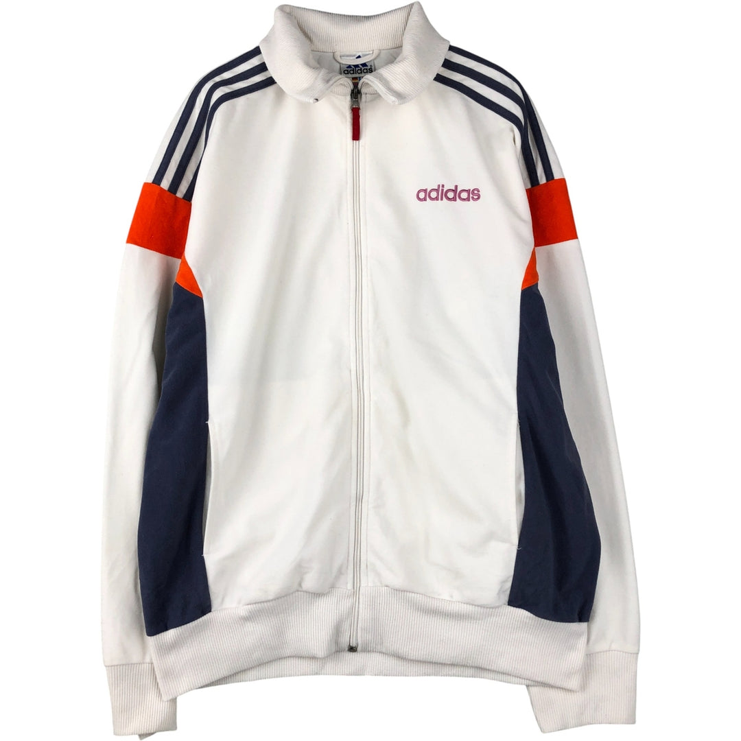 Vintage 90s-00'S Adidas Velour Jersey Track Jacket, Men's Size L polyester white type Vintage Second Hand