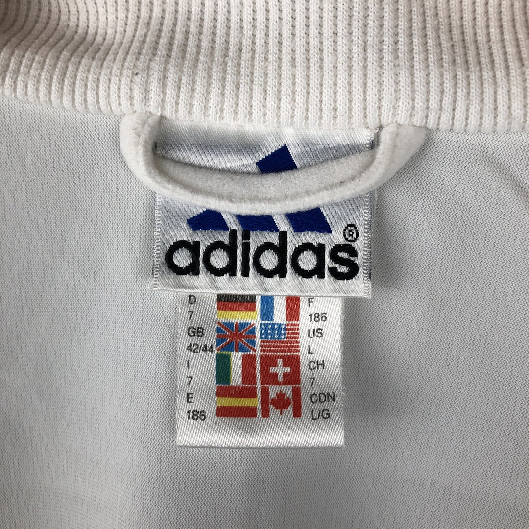 Vintage 90s-00'S Adidas Velour Jersey Track Jacket, Men's Size L polyester white type Vintage Second Hand