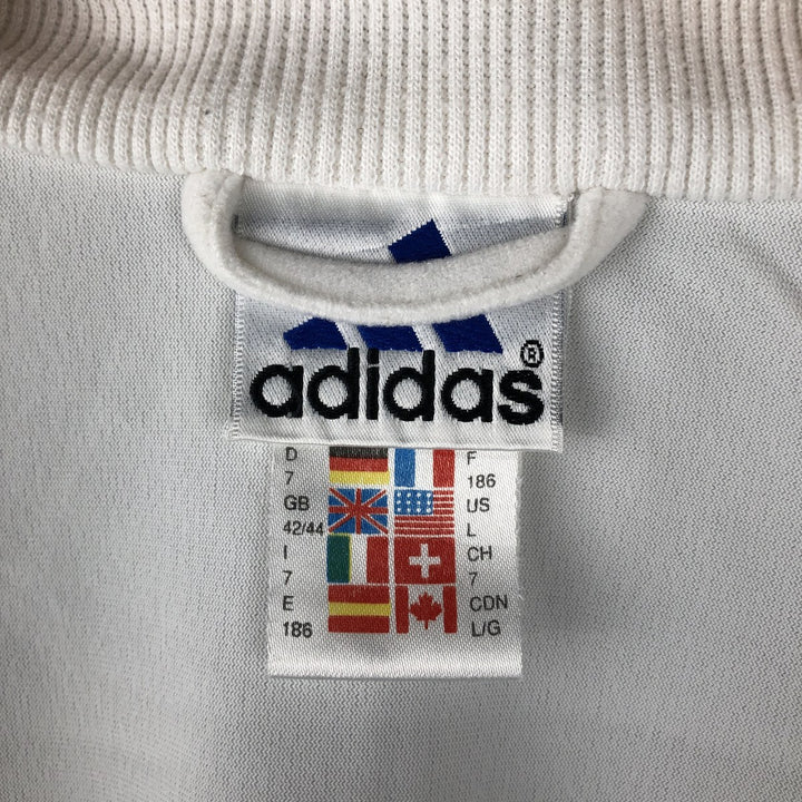 Vintage 90s-00'S Adidas Velour Jersey Track Jacket, Men's Size L polyester white type Vintage Second Hand