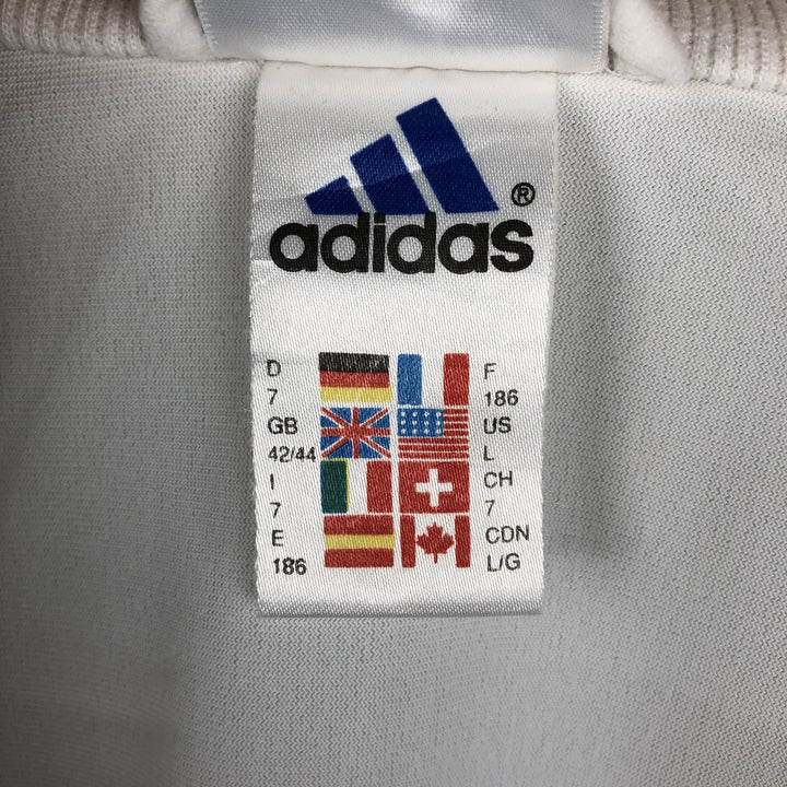 Vintage 90s-00'S Adidas Velour Jersey Track Jacket, Men's Size L polyester white type Vintage Second Hand