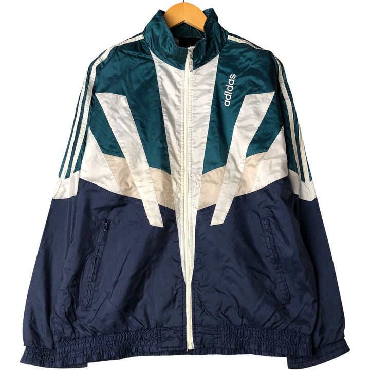 90'S Adidas nylon jacket, men's size M, vintage Nylon navy blue type Vintage Second Hand
