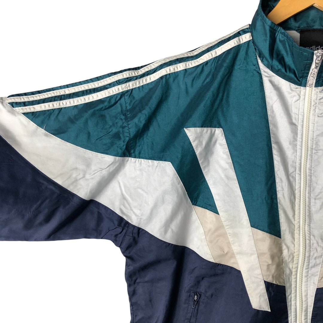 90'S Adidas nylon jacket, men's size M, vintage Nylon navy blue type Vintage Second Hand