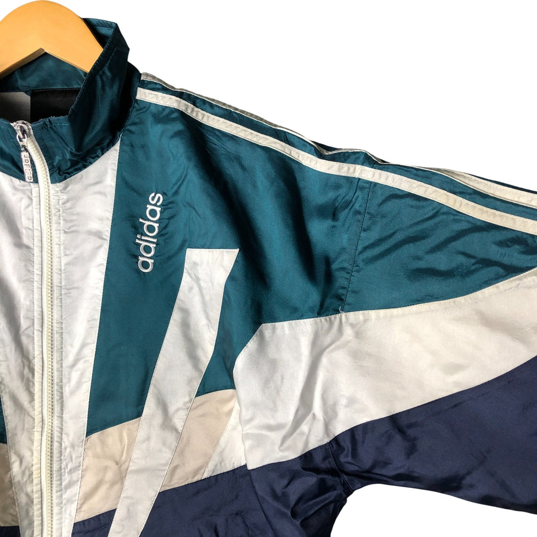 90'S Adidas nylon jacket, men's size M, vintage Nylon navy blue type Vintage Second Hand