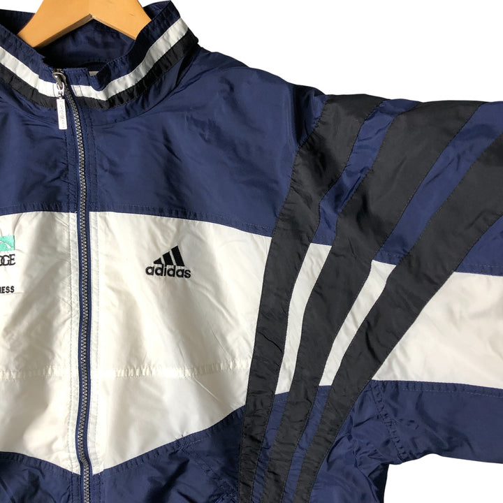 90'S Adidas Nylon Jacket, Men's Size L, Vintage Nylon navy blue type Vintage Second Hand