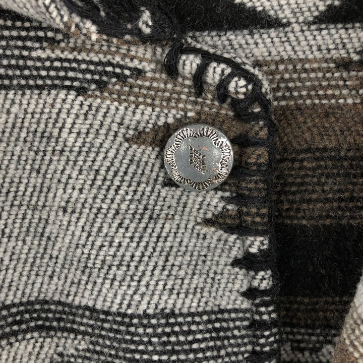 CHICOS DESIGN Ortega Pattern All-Over Print Jacket, Men's Size L polyester white type Vintage Second Hand