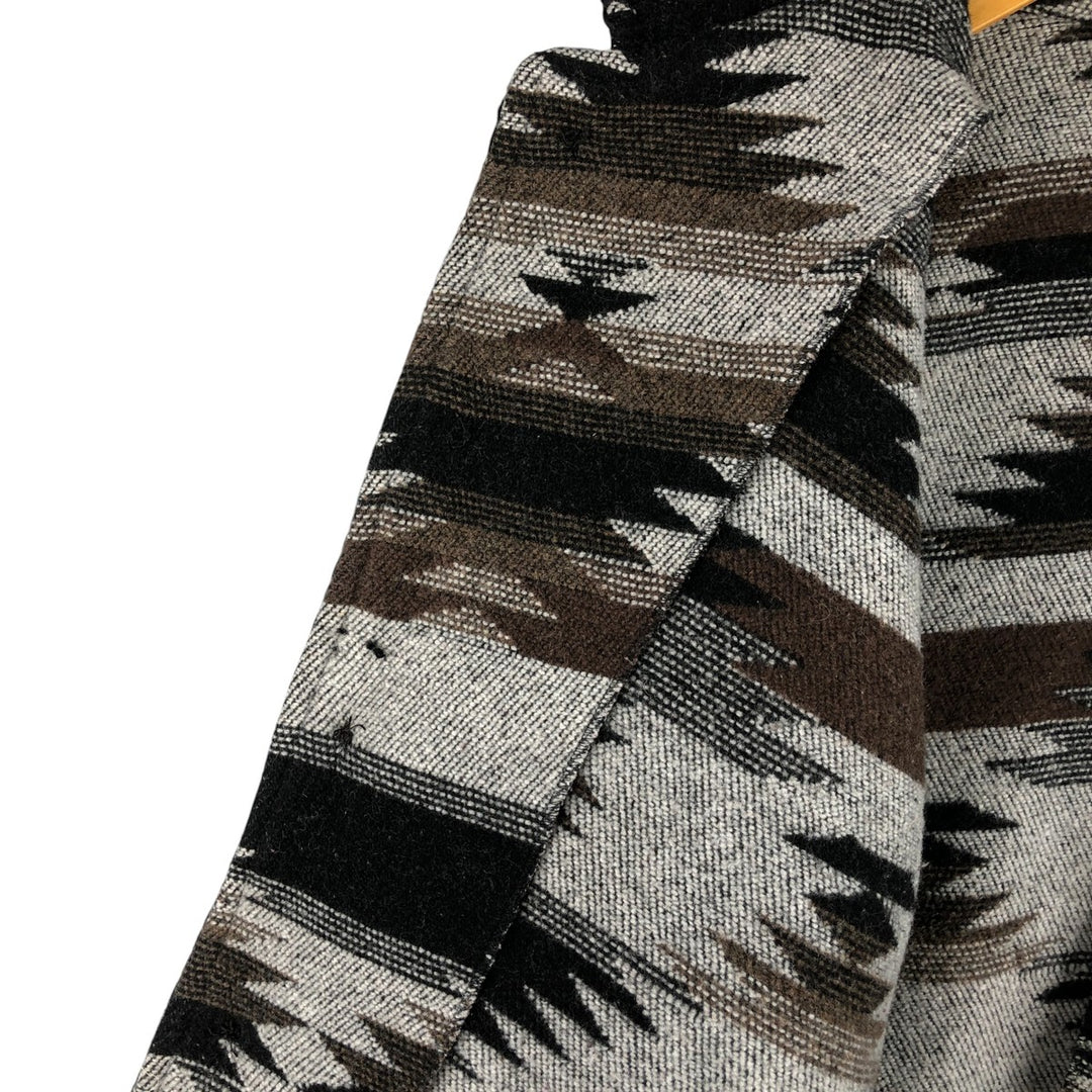 CHICOS DESIGN Ortega Pattern All-Over Print Jacket, Men's Size L polyester white type Vintage Second Hand