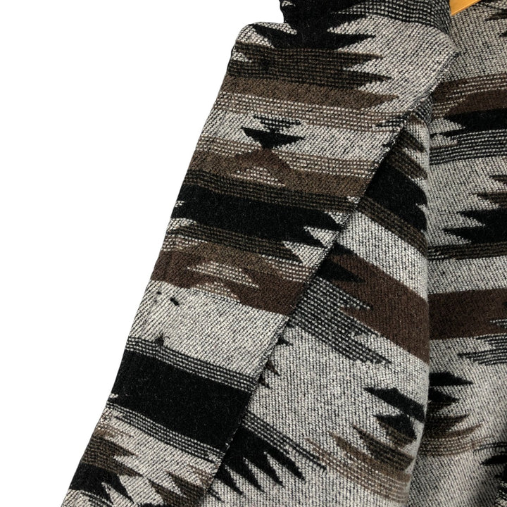 CHICOS DESIGN Ortega Pattern All-Over Print Jacket, Men's Size L polyester white type Vintage Second Hand