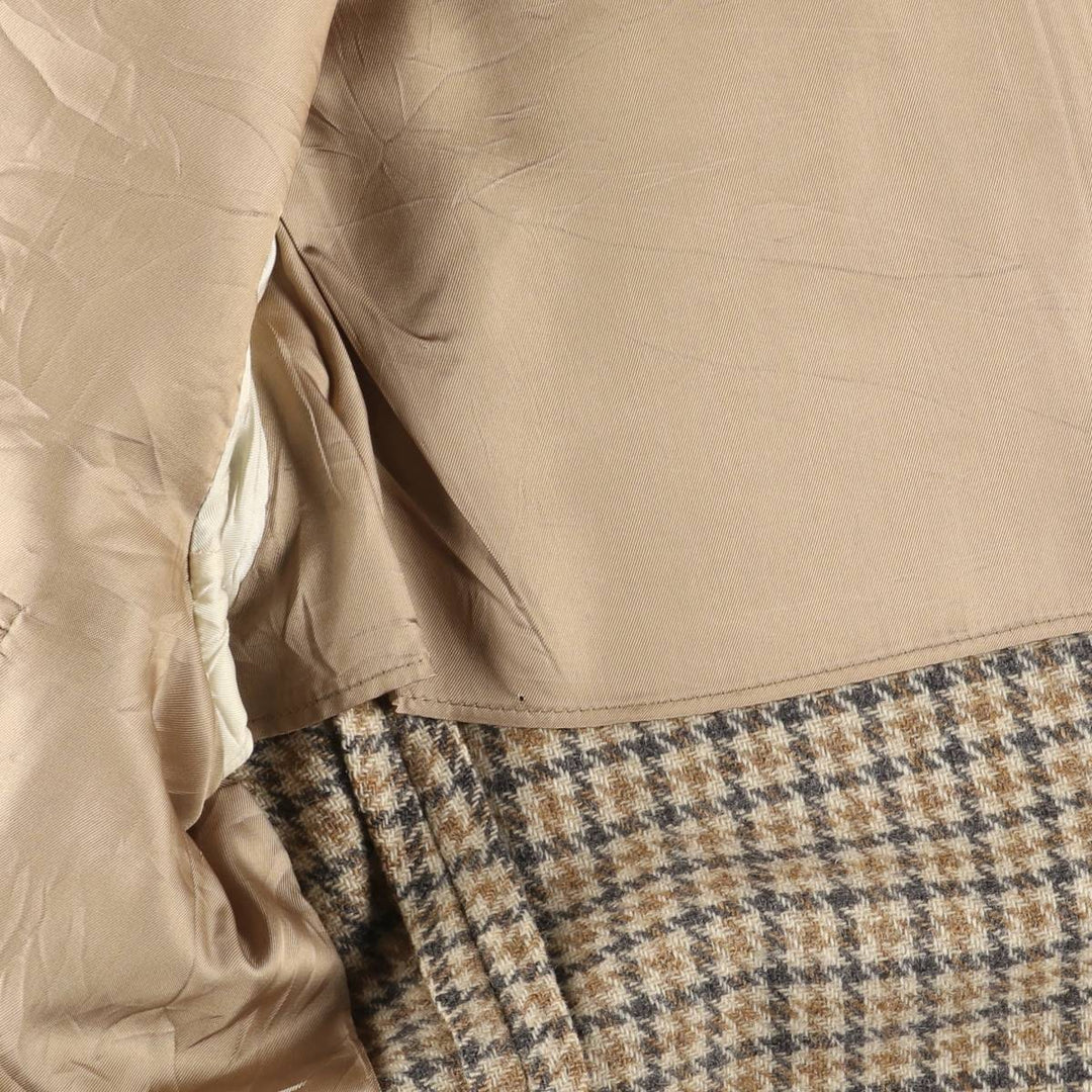 Palm Beach Check Pattern Houndstooth Pattern Wool Tailored Jacket, Men's Size Medium wool Beige type Vintage Second Hand