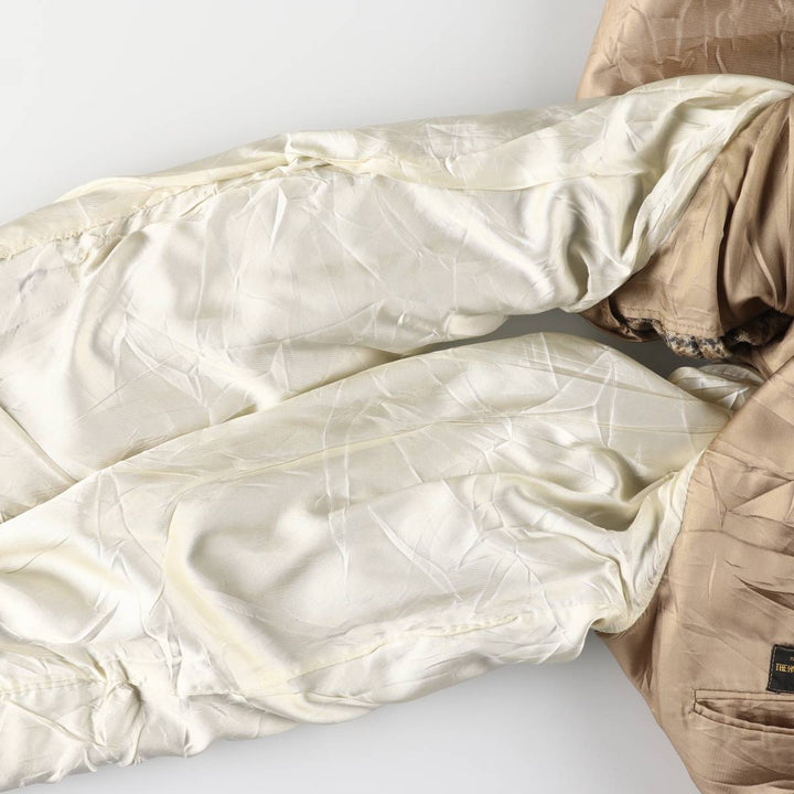 Palm Beach Check Pattern Houndstooth Pattern Wool Tailored Jacket, Men's Size Medium wool Beige type Vintage Second Hand