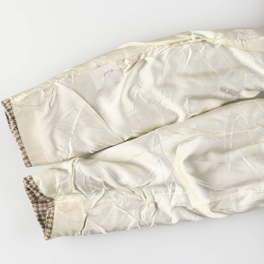 Palm Beach Check Pattern Houndstooth Pattern Wool Tailored Jacket, Men's Size Medium wool Beige type Vintage Second Hand