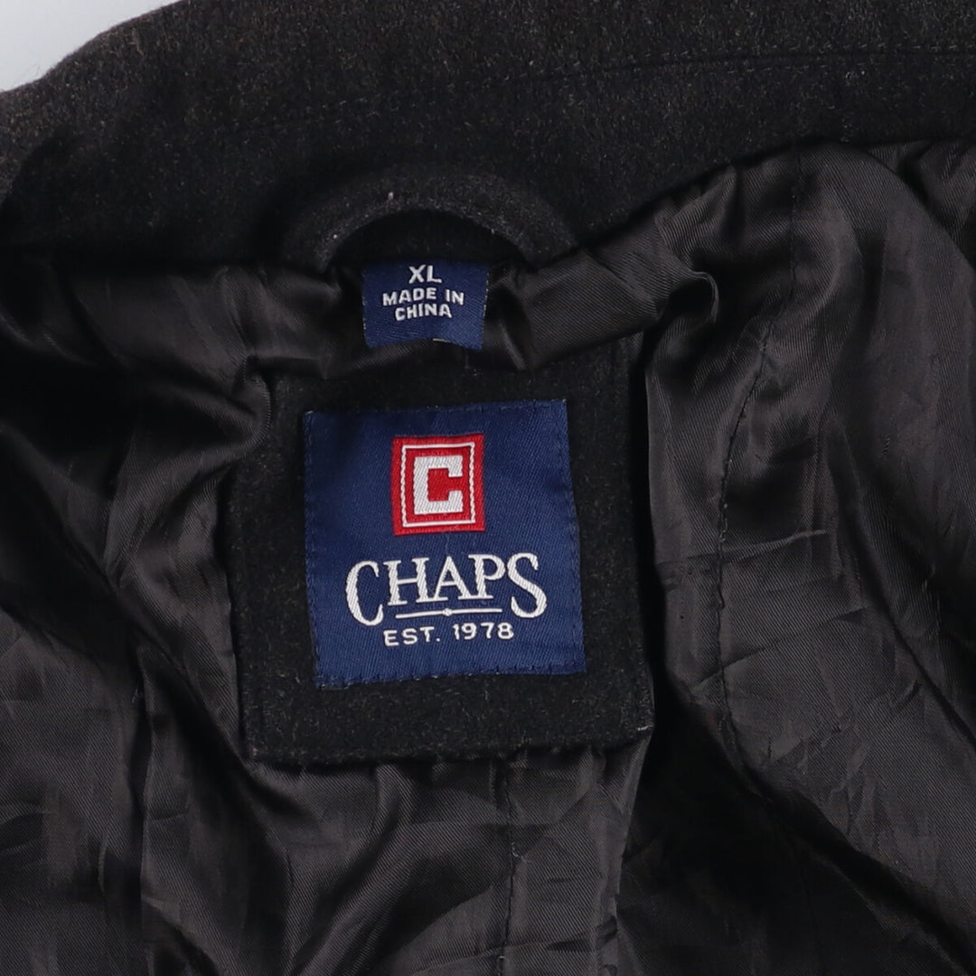 CHAPS Wool Blend Padded Puffer Jacket, Men's Size XL polyester black type Vintage Second Hand