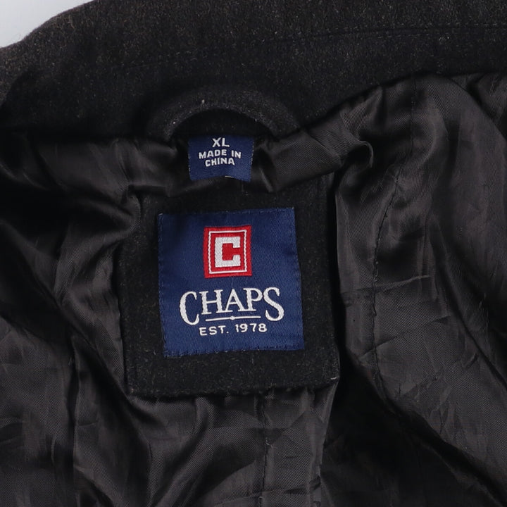 CHAPS Wool Blend Padded Puffer Jacket, Men's Size XL polyester black type Vintage Second Hand