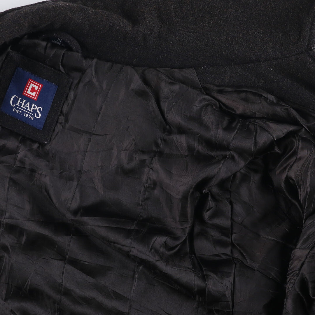 CHAPS Wool Blend Padded Puffer Jacket, Men's Size XL polyester black type Vintage Second Hand