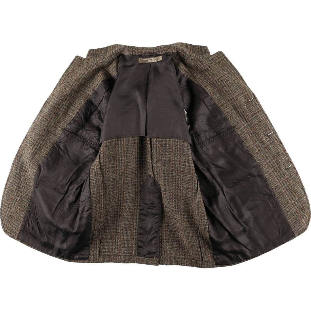Brooks Brothers Check Pattern Wool Tailored Jacket, Men's Size Medium wool brown type Vintage Second Hand