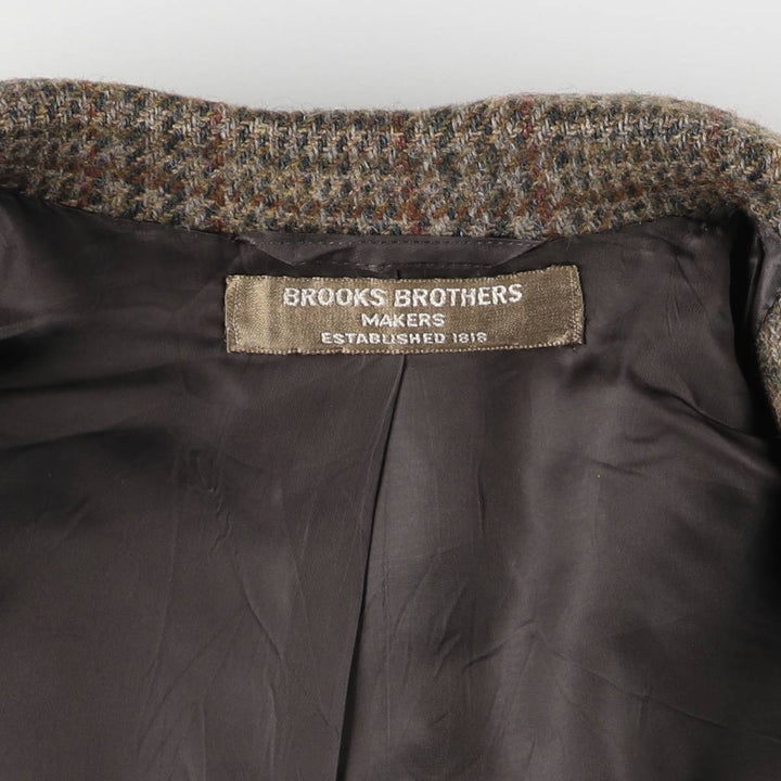 Brooks Brothers Check Pattern Wool Tailored Jacket, Men's Size Medium wool brown type Vintage Second Hand