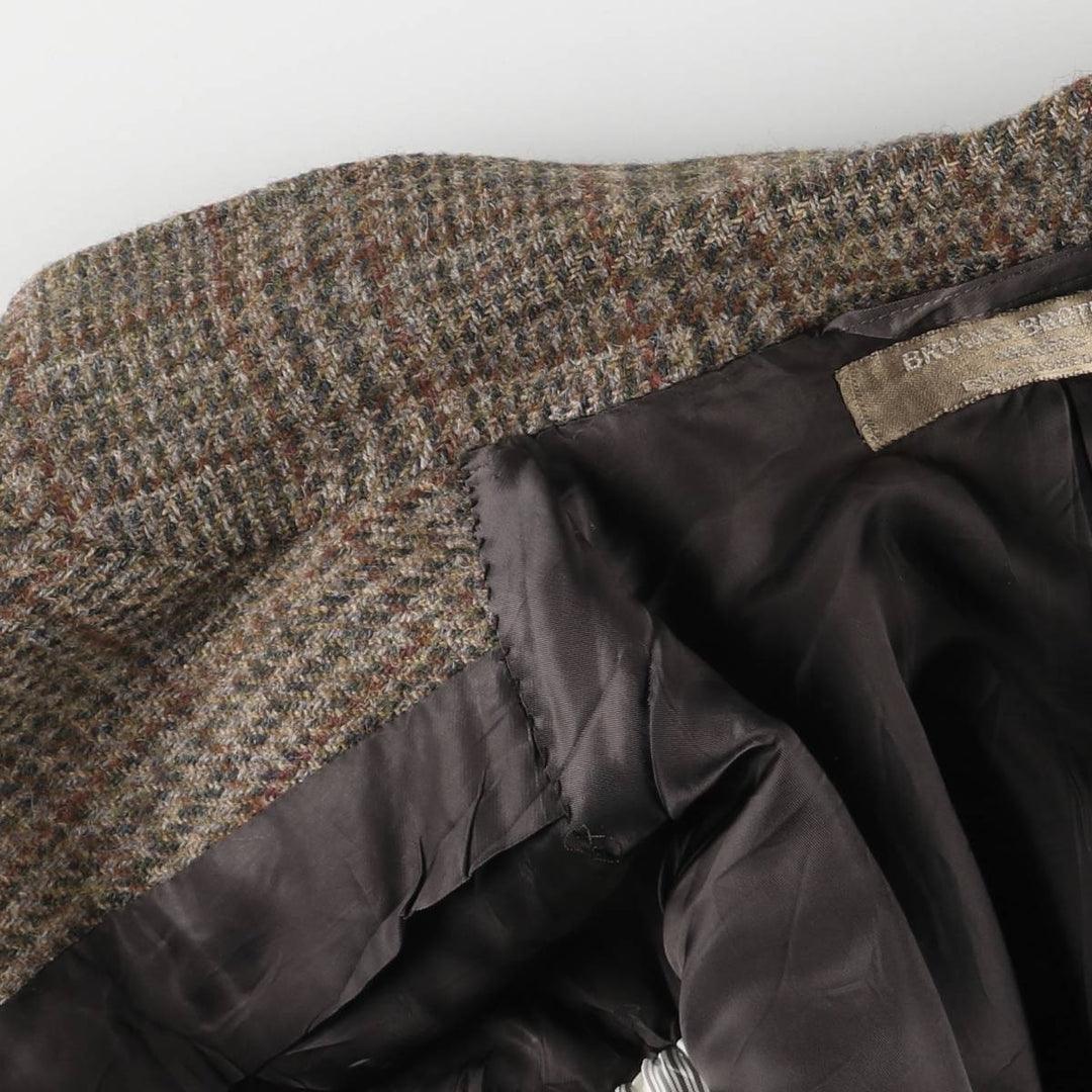 Brooks Brothers Check Pattern Wool Tailored Jacket, Men's Size Medium wool brown type Vintage Second Hand